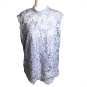 NWT Nanette Lepore Lilac Lace Sleeveless Blouse Large
